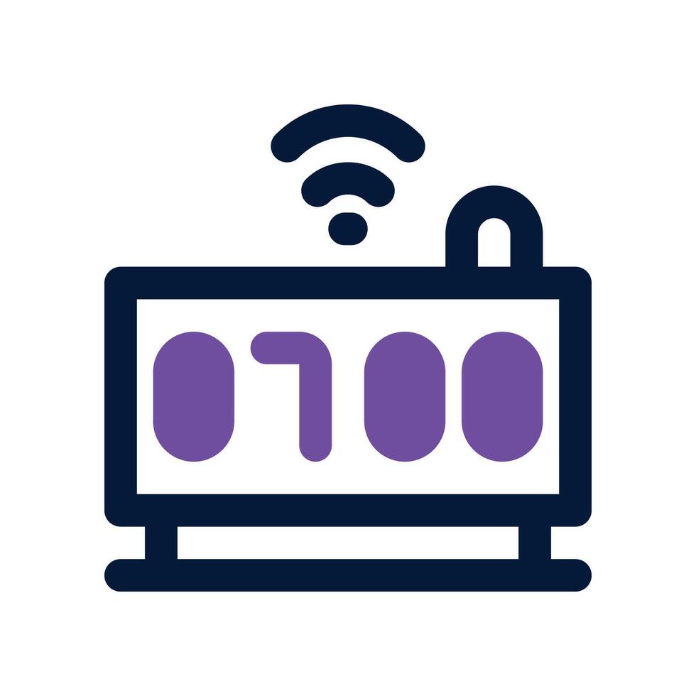 desk clock icon. dual tone icon for your website, mobile, presentation, and logo design. vector