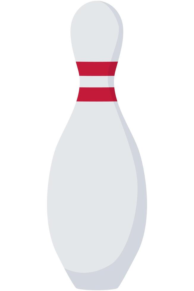 Flat bowling pin in cartoon style illustration isolated on white background. vector