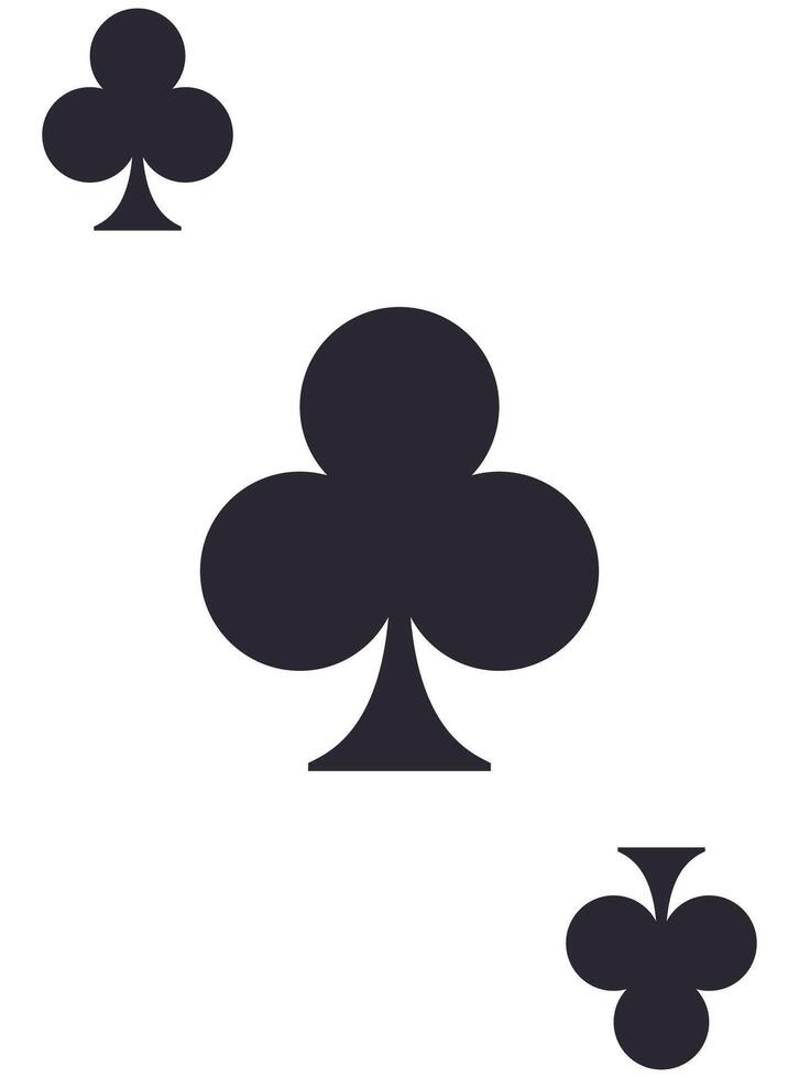 Clubs card isolated on white background. vector