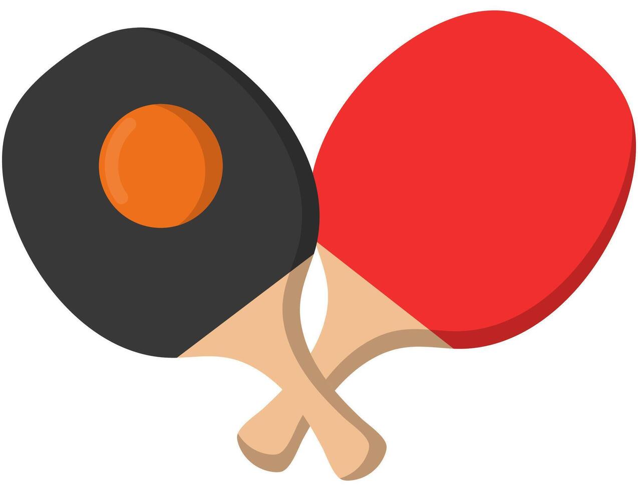 Two table tennis rackets and a ball illustration isolated on white background. vector