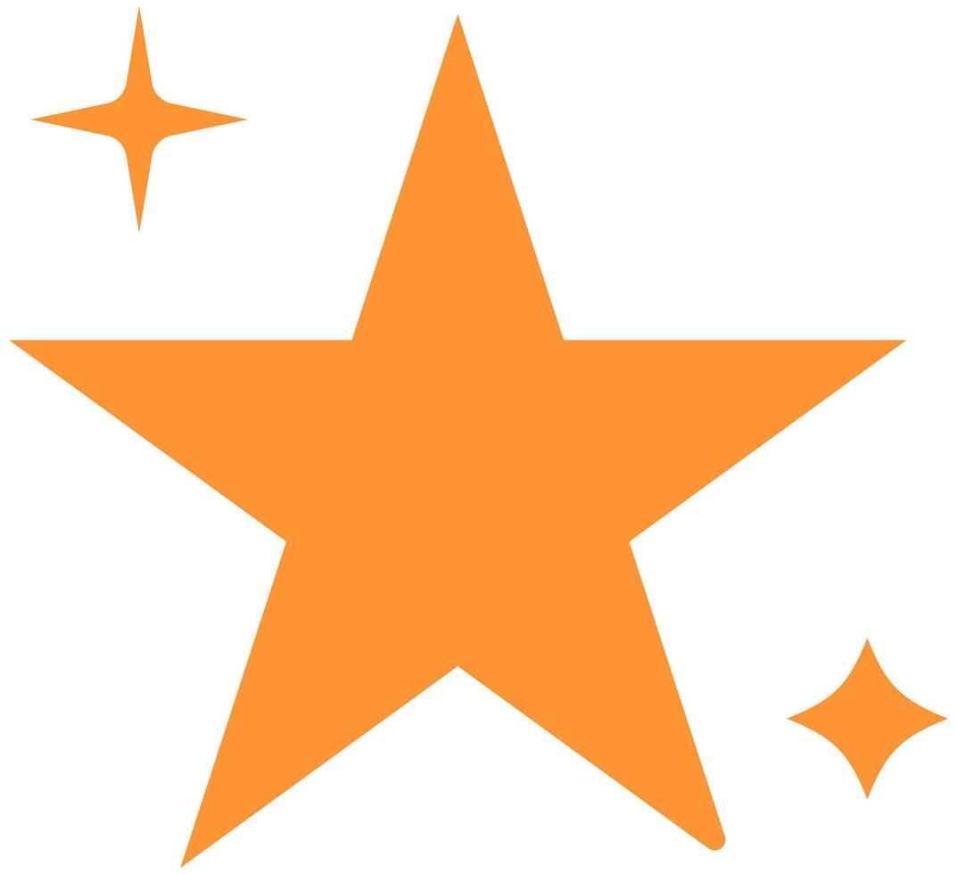 Different flat star shapes isolated on white background. vector