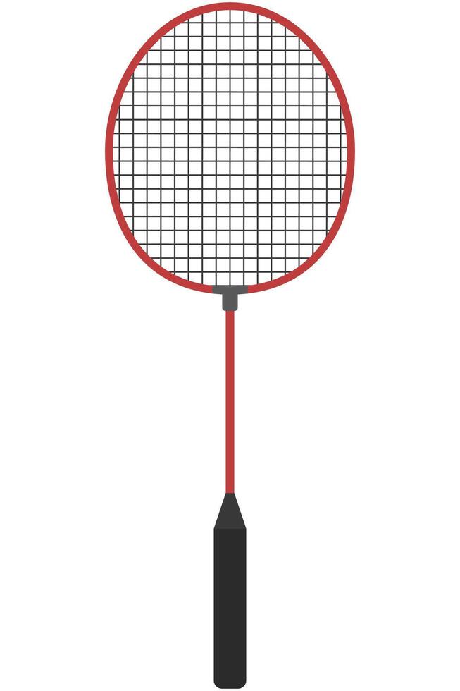 Badminton racket flat illustration isolated on white background. vector