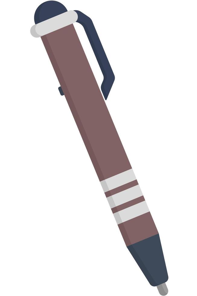 Ballpoint pen flat illustration isolated on white background. vector