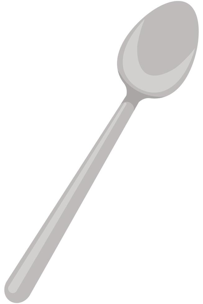 Metal spoon flat icon isolated on white background. vector