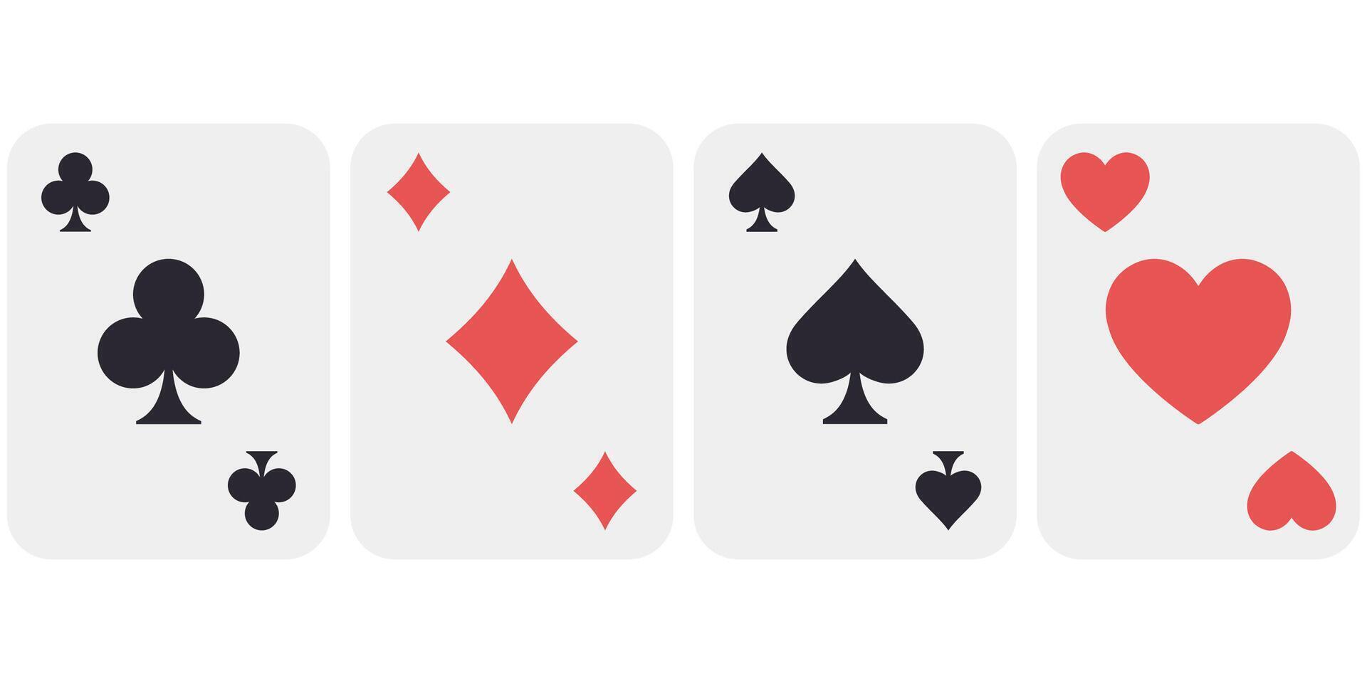 Playing cards cartoon illustration isolated on white background. vector