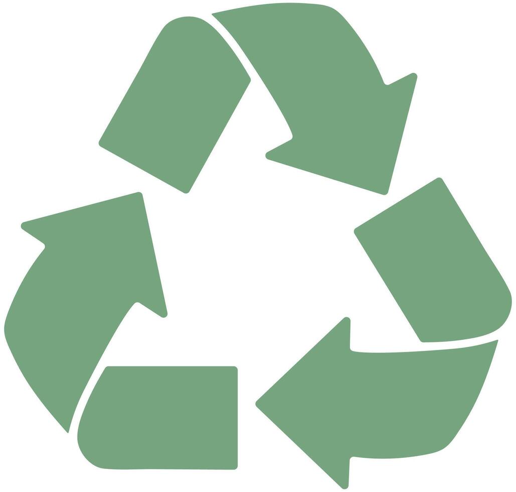 Flat recycle symbol isolated on white background. vector