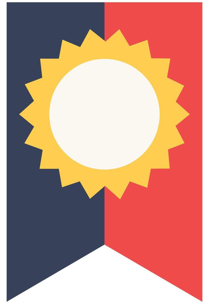 Flag with sun symbol isolated on white background. vector