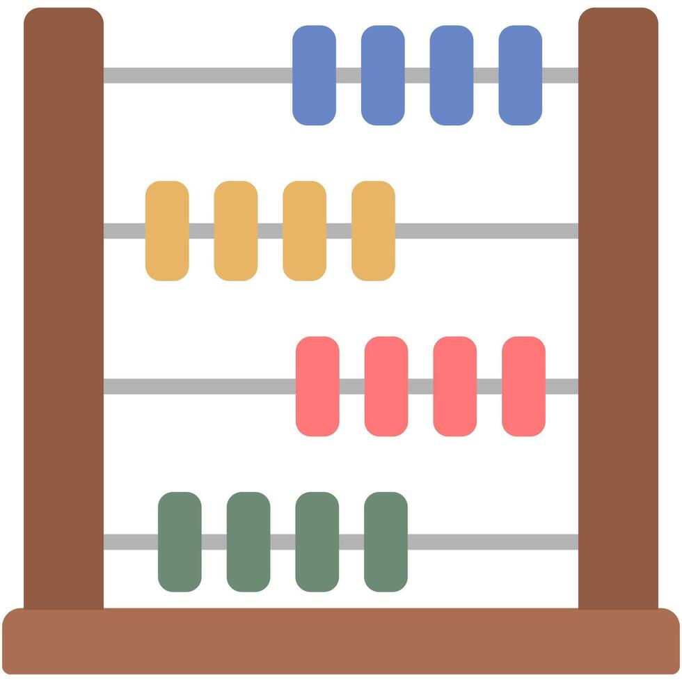 Flat illustration of an abacus isolated on white background. vector