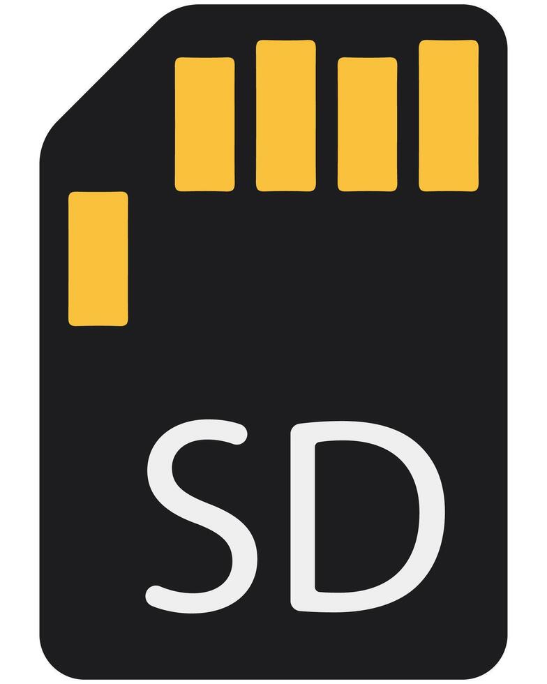SD card flat illustration isolated on white background. vector