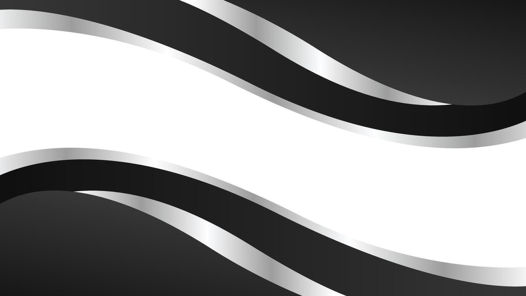 Black and silver abstract curve background, metallic wavy shapes, modern wallpaper for templates, banners, cards, web, pages, and others vector