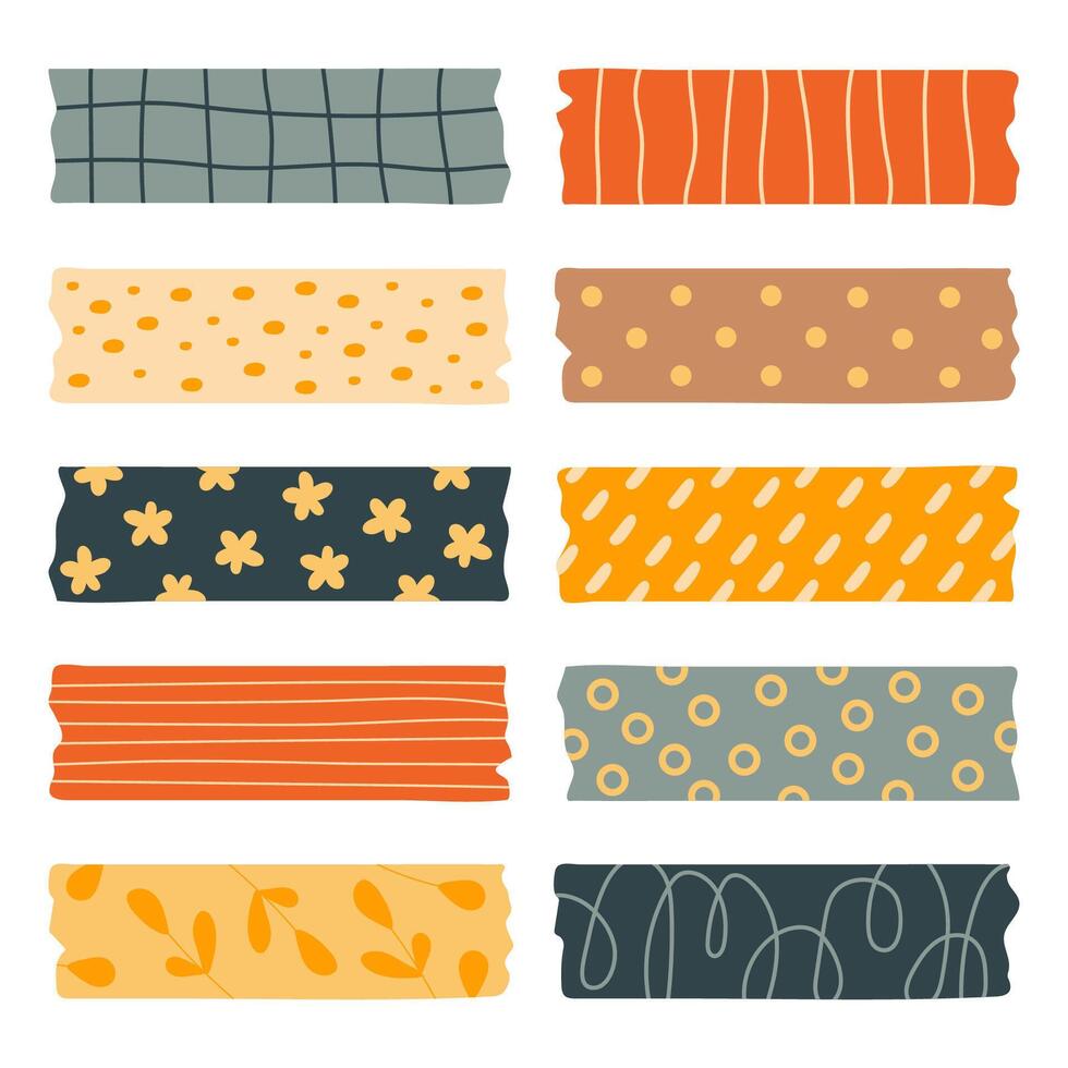 Washi tapes colorful set vector