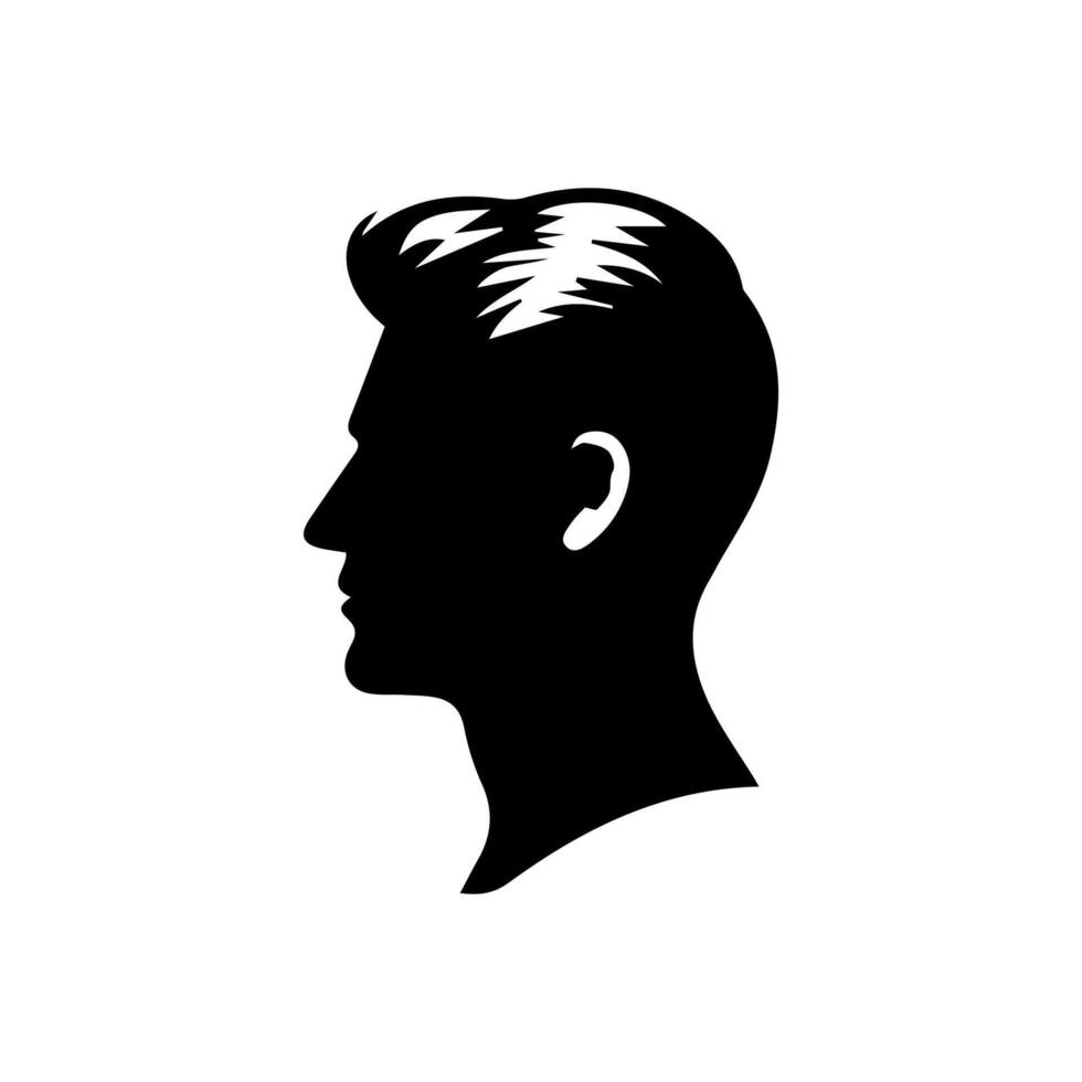 hombre silueta perfil imagen vector