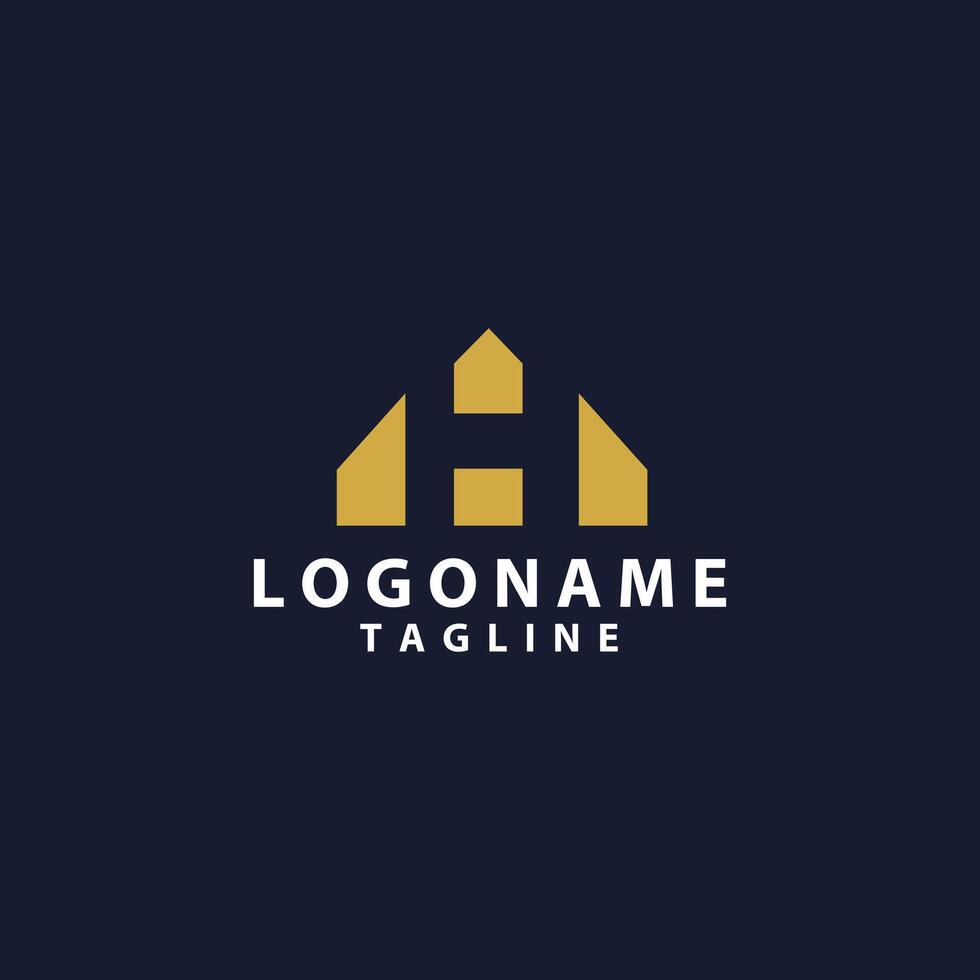 initial letter H modern element logo design vector