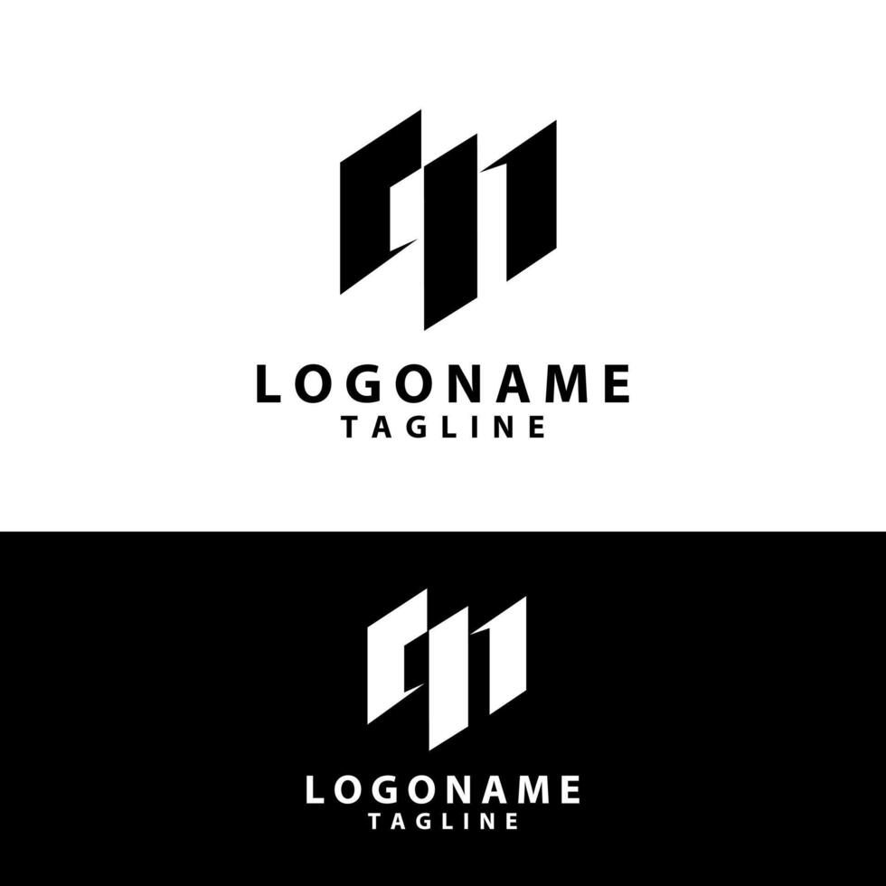 initial letter MP modern logo design vector