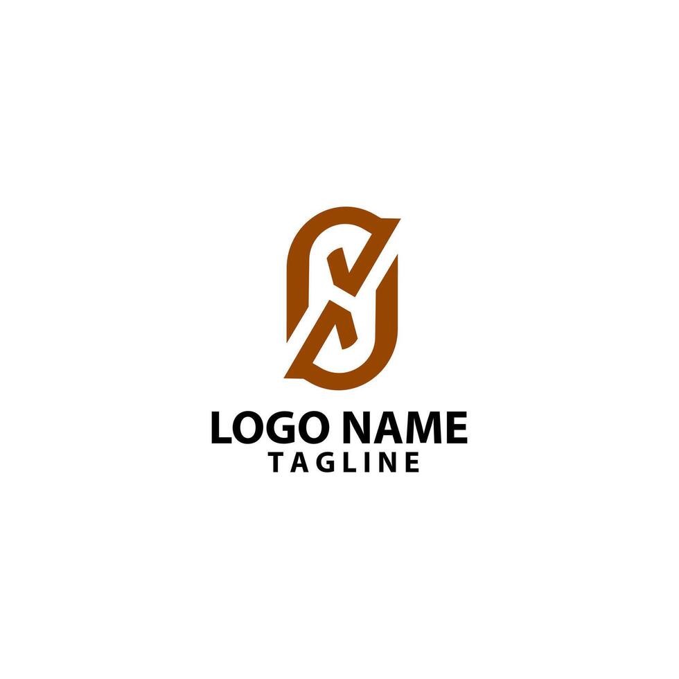 initial letter S horse logo design vector