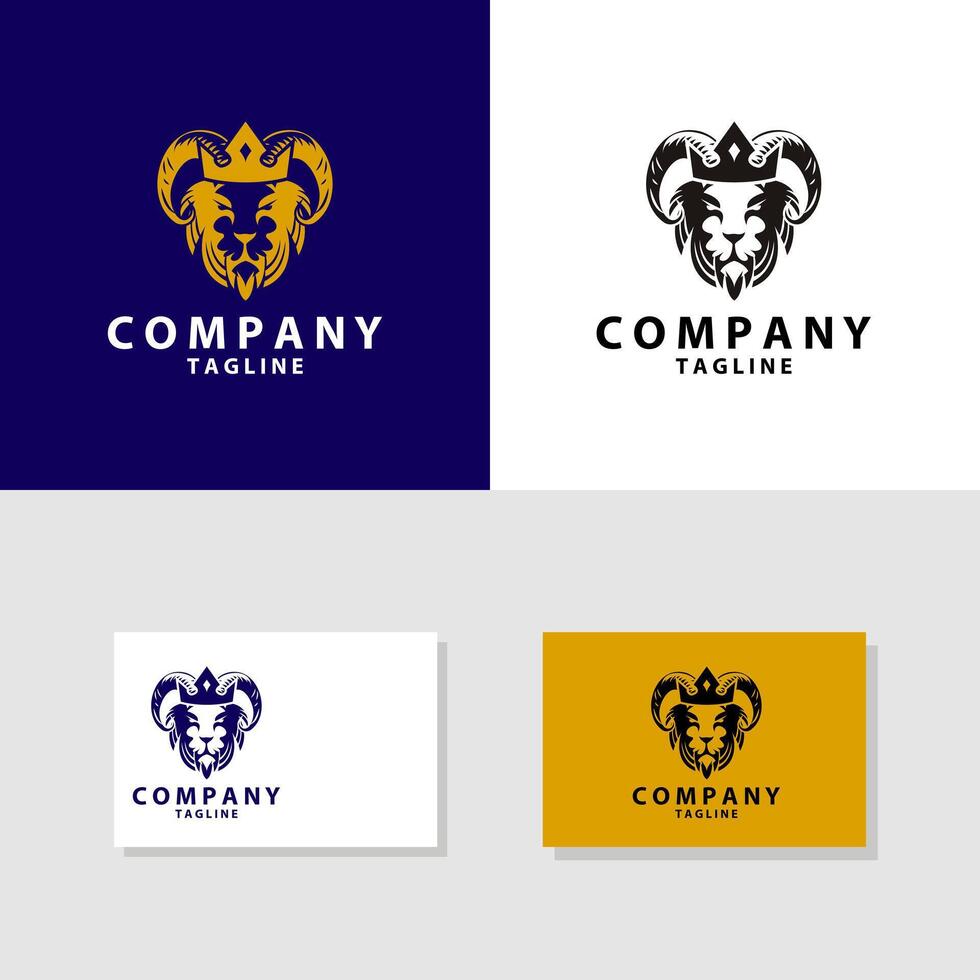 lion horn logo design vector