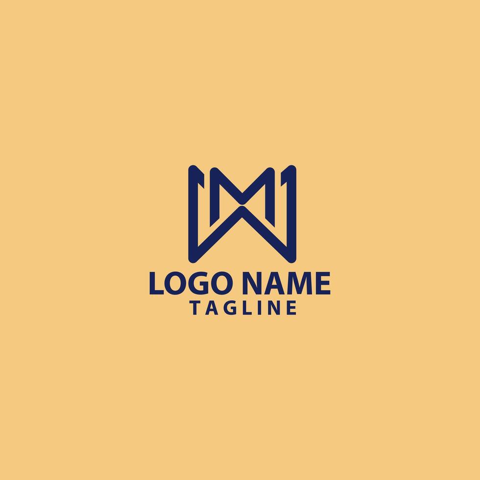 initial letter WM MW logo design vector