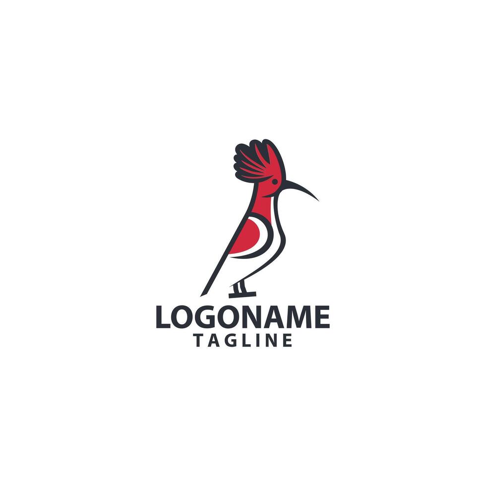 hoopoe bird logo design vector