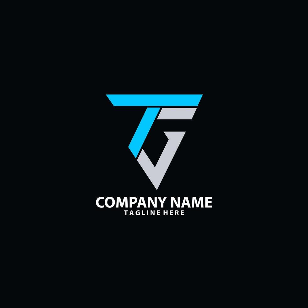 Initial modern TG triangle logo design vector
