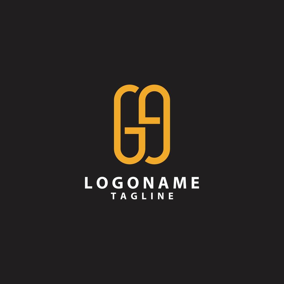 initial letter GG modern logo design vector