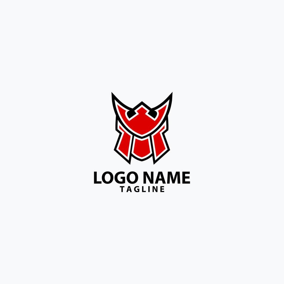 Abstract samurai head logo design vector