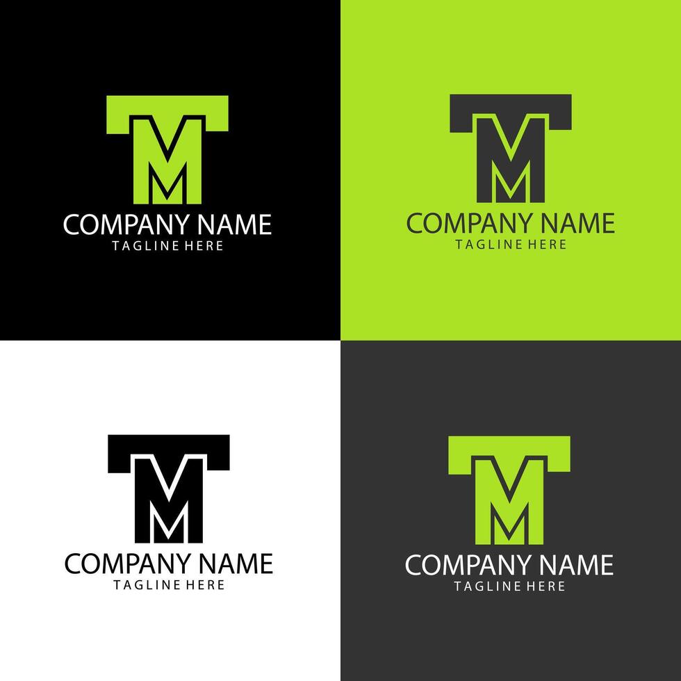 initial letter TM modern logo design vector