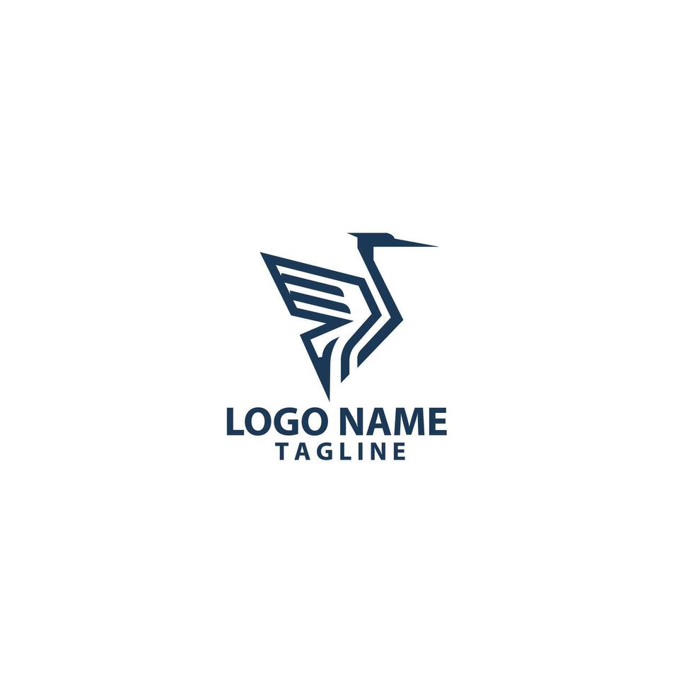 heron logo design vector