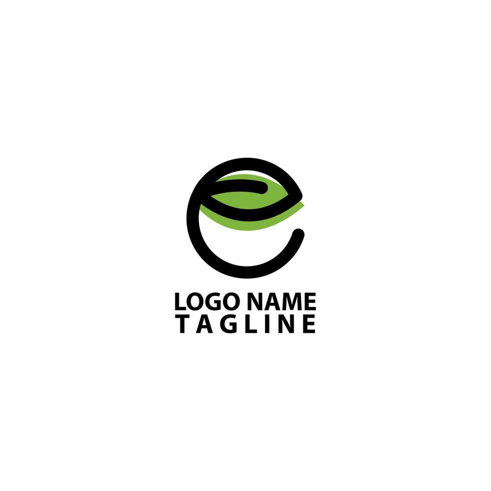 initial E eco logo design vector