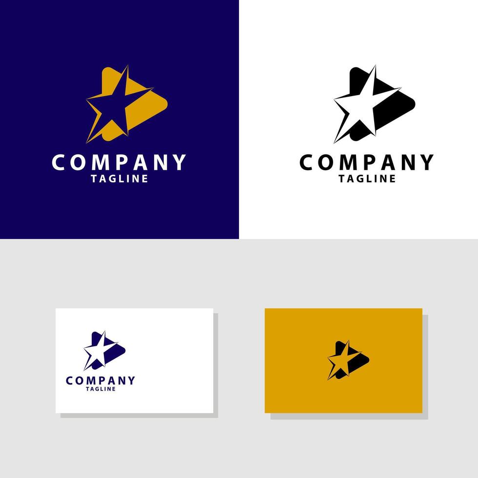 star play logo design vector