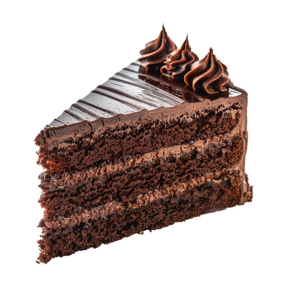 Chocolate velvet cake isolated on transparent background png
