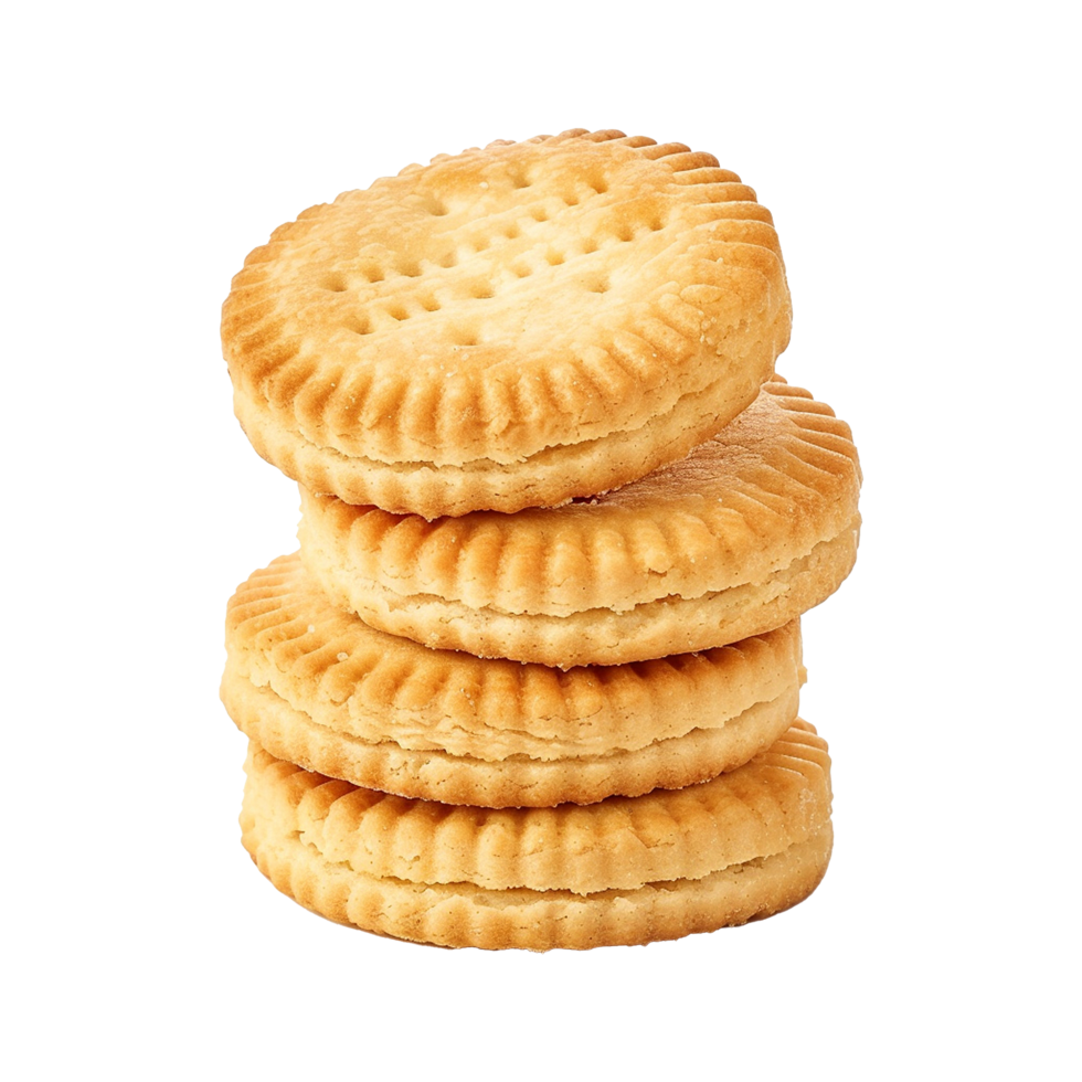 Butter cookies biscuit with wheat isolated on transparent background png