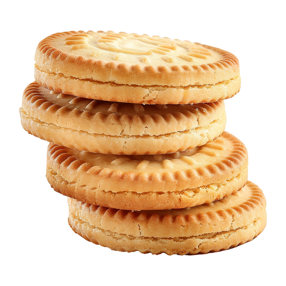 Butter cookies biscuit with wheat isolated on transparent background png
