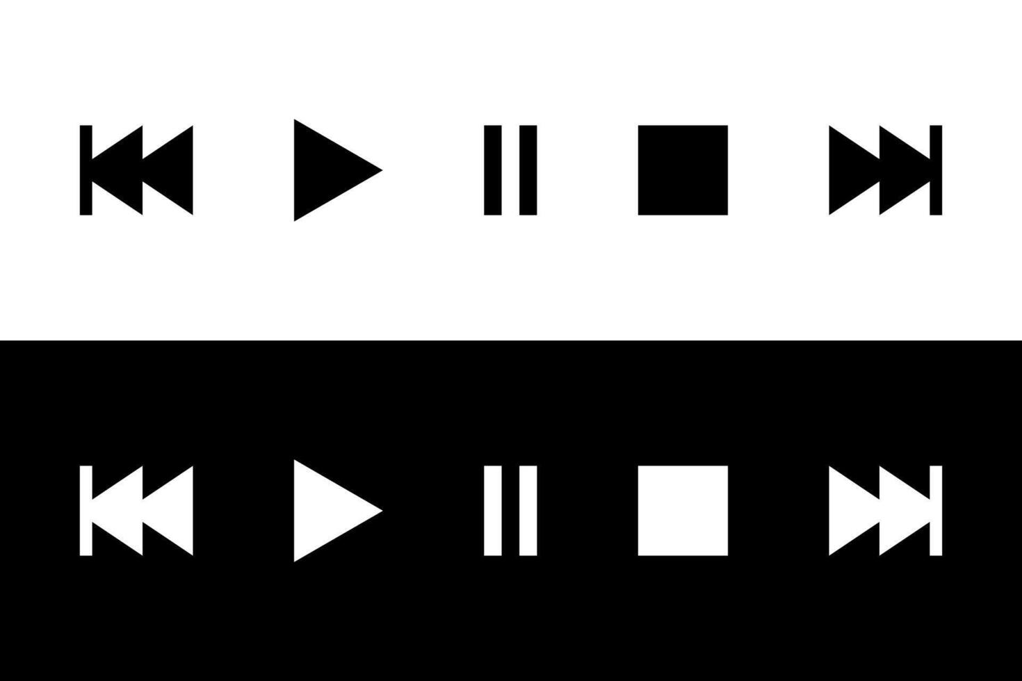 Play, pause, stop, previous track and next icon. Media player buttons vector