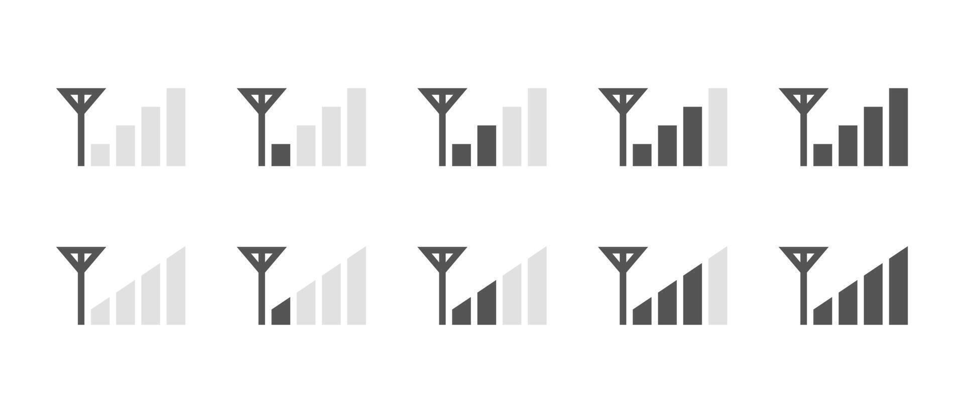 Phone signal icon in flat style. Gsm network level concept vector