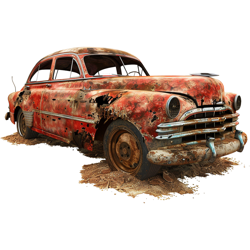 Apocalyptic car isolated on transparent background png