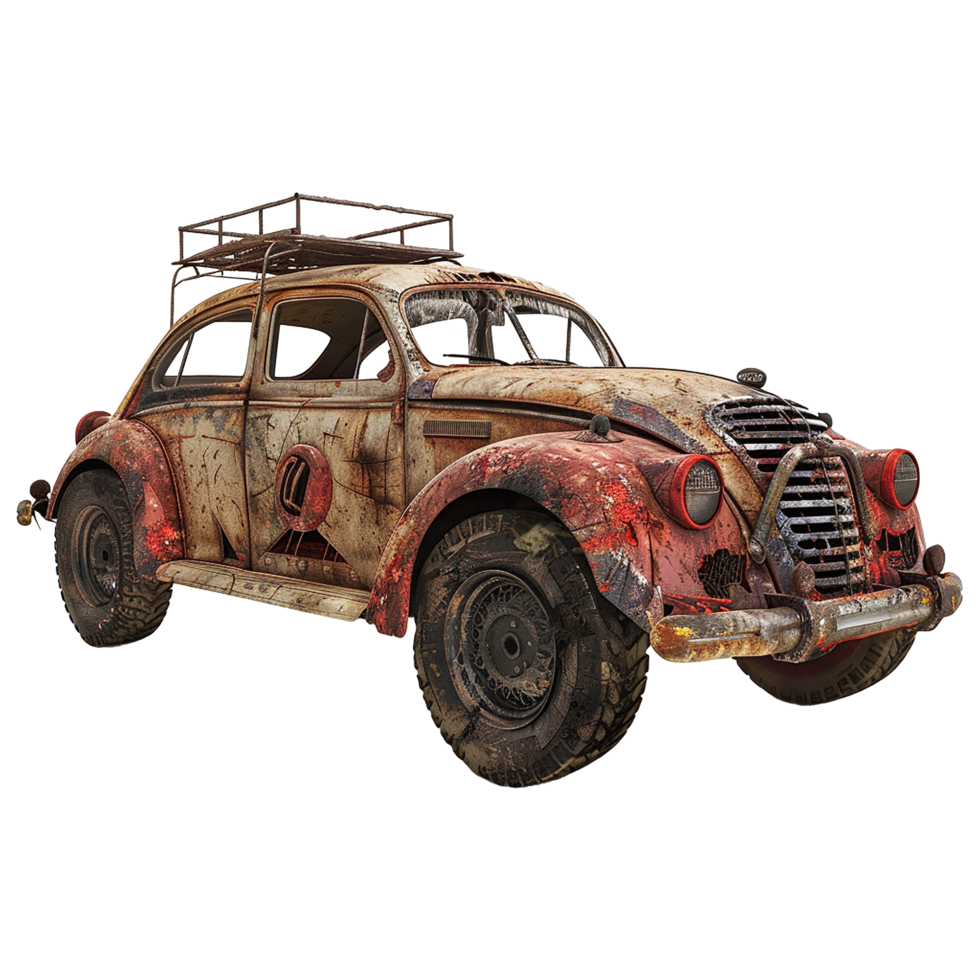 Apocalyptic car isolated on transparent background png