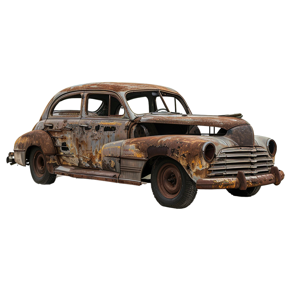 Apocalyptic car isolated on transparent background png