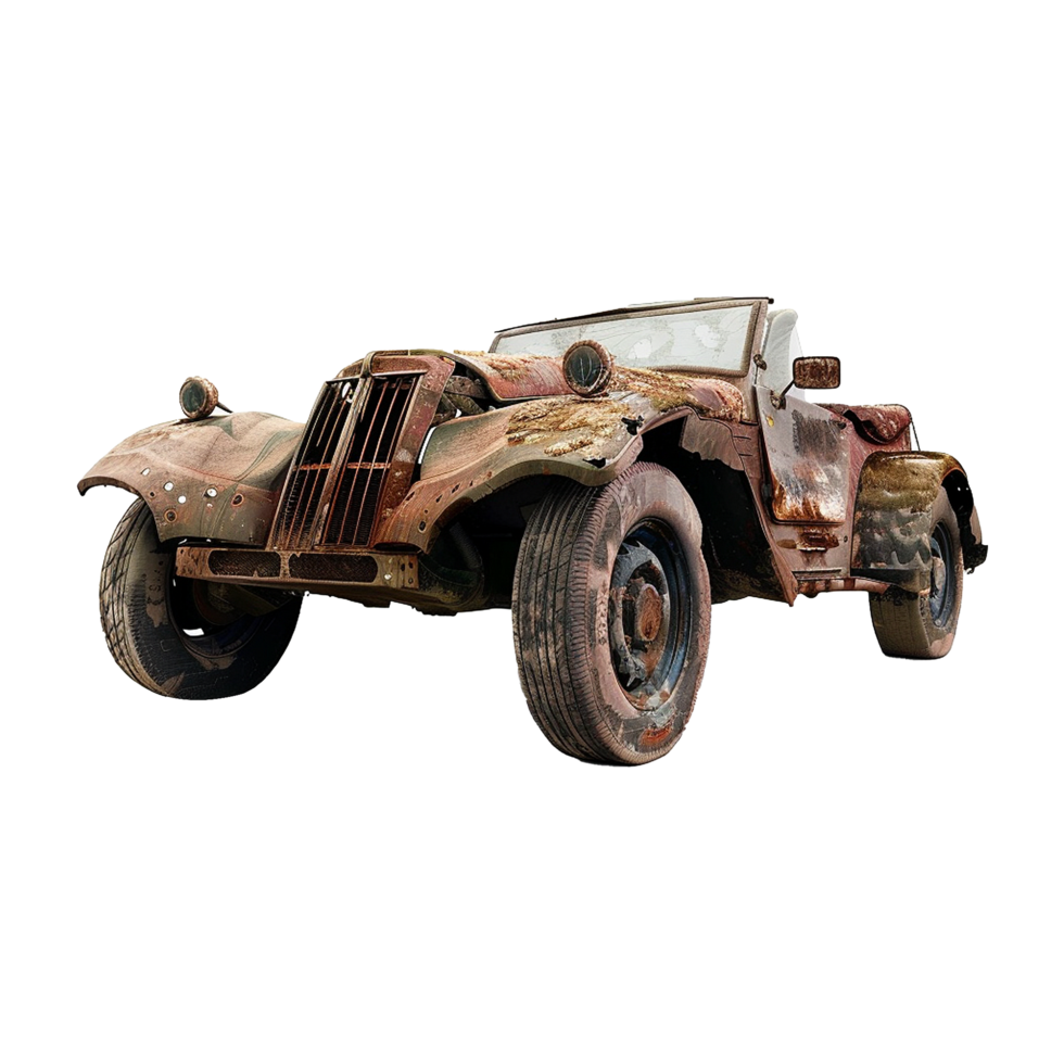 Apocalyptic car isolated on transparent background png