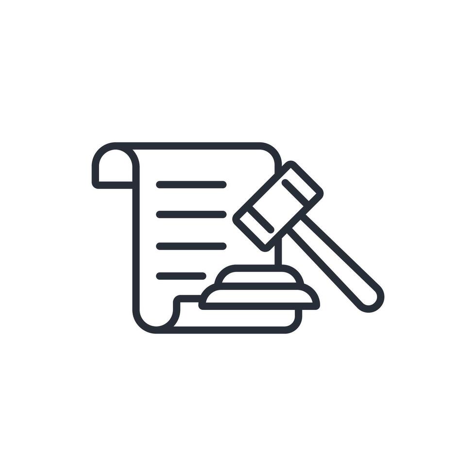 court order icon. .Editable stroke.linear style sign for use web design,logo.Symbol illustration. vector