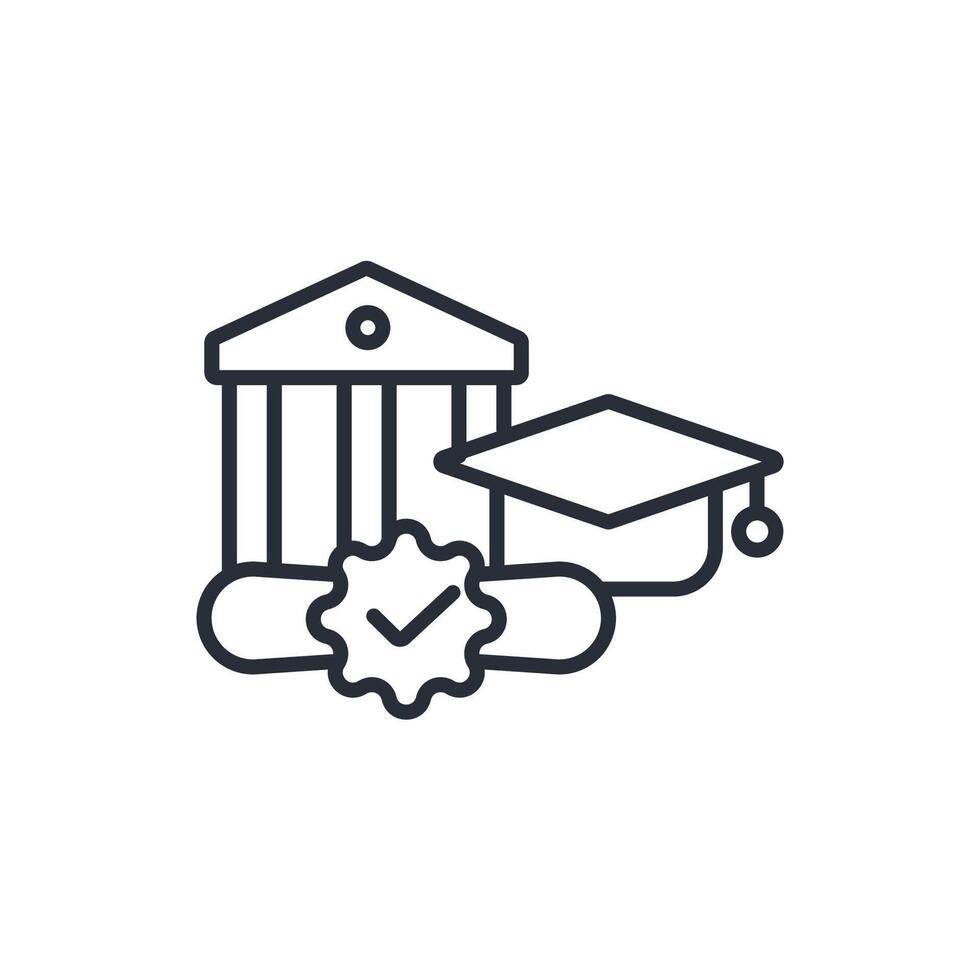 Diploma icon. .Editable stroke.linear style sign for use web design,logo.Symbol illustration. vector