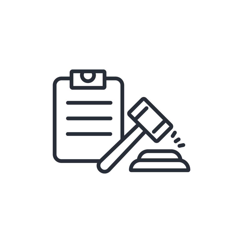 power of attorney icon. .Editable stroke.linear style sign for use web design,logo.Symbol illustration. vector