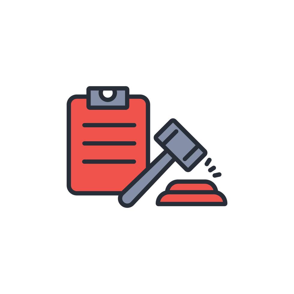 power of attorney icon. .Editable stroke.linear style sign for use web design,logo.Symbol illustration. vector