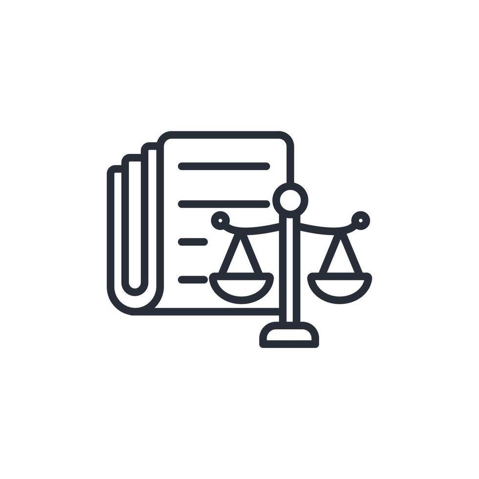 legal documents icon. .Editable stroke.linear style sign for use web design,logo.Symbol illustration. vector