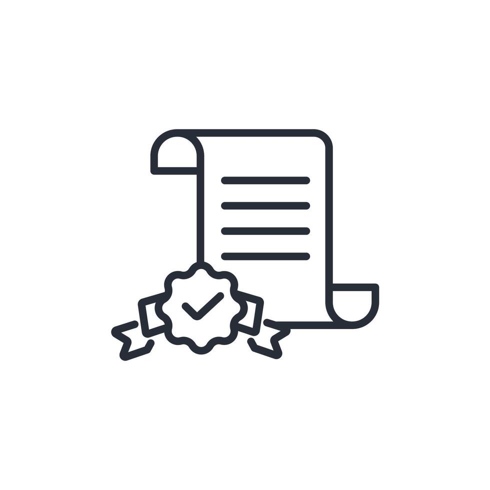 certificate icon. .Editable stroke.linear style sign for use web design,logo.Symbol illustration. vector