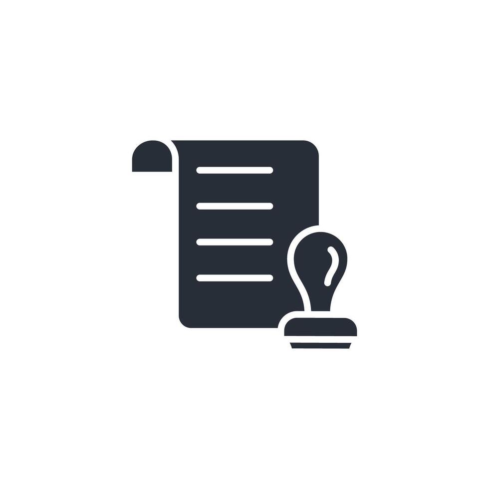 stamp document icon. .Editable stroke.linear style sign for use web design,logo.Symbol illustration. vector