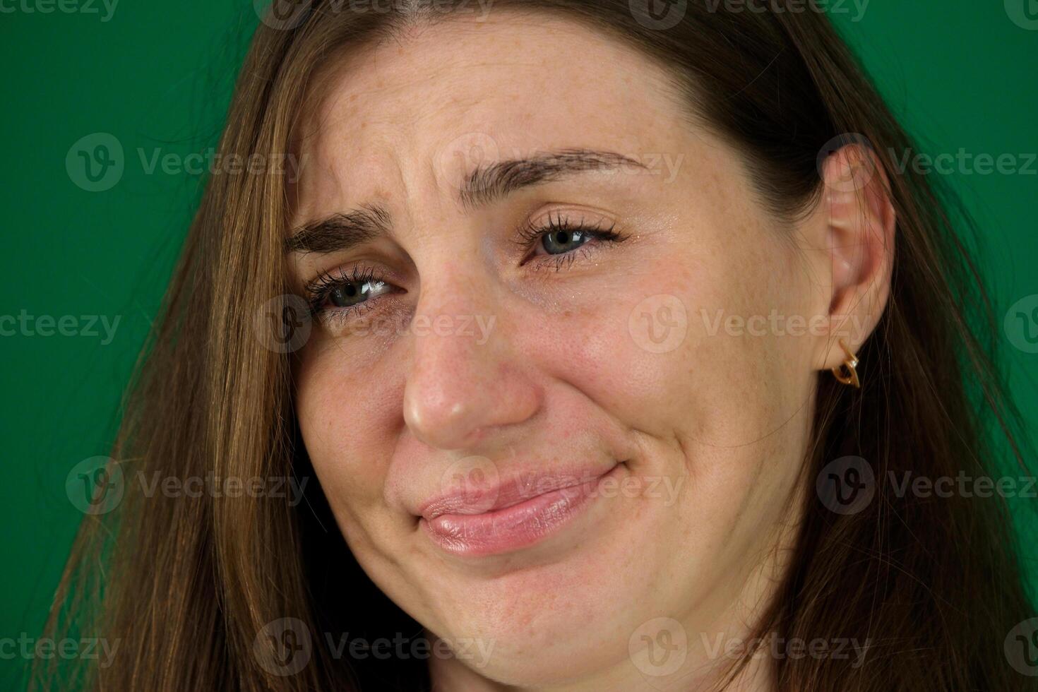 emotional break woman portrait, studio shot photo