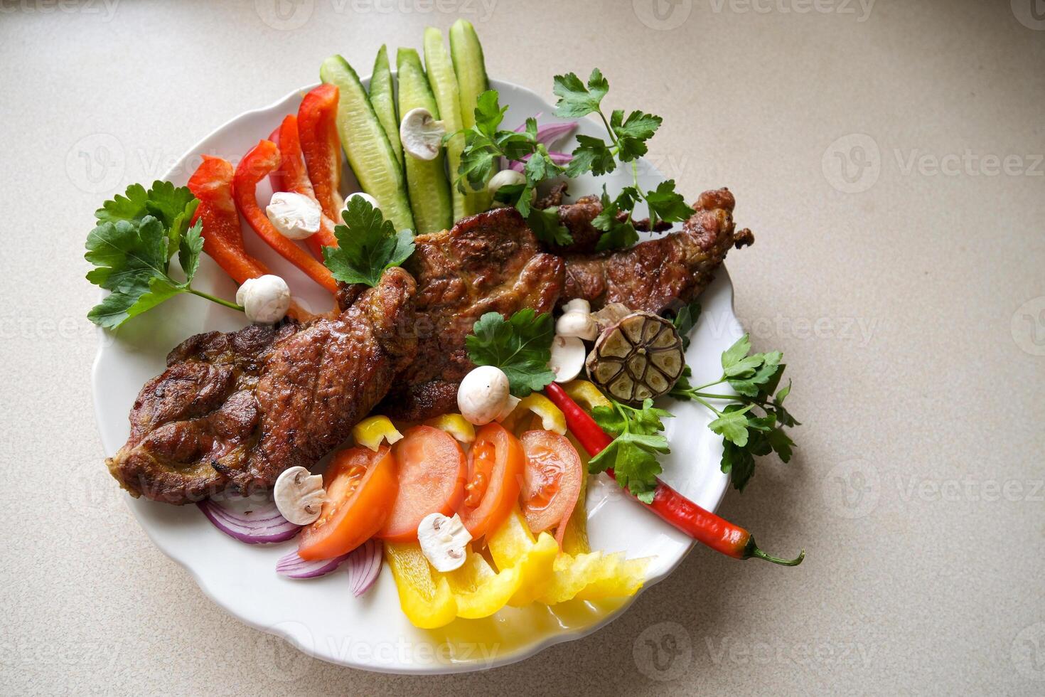 first and second dishes from the restaurant menu, delicious food photo