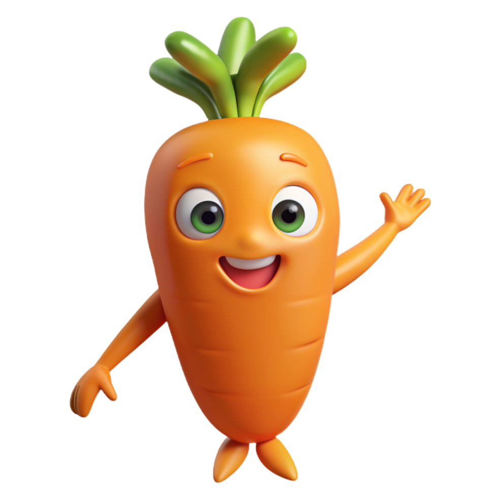 Carrot Mascot 3d Asset png
