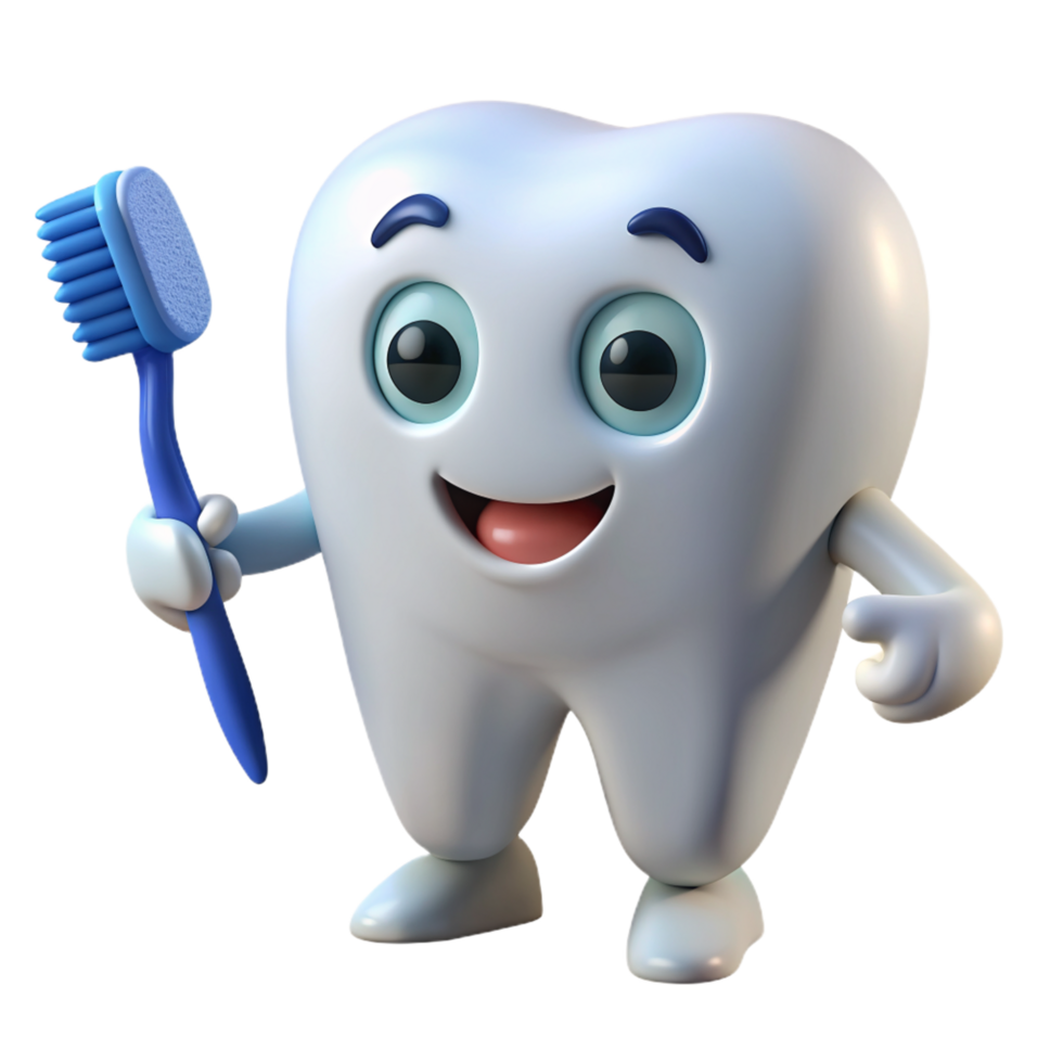 Tooth Mascot 3d Asset png