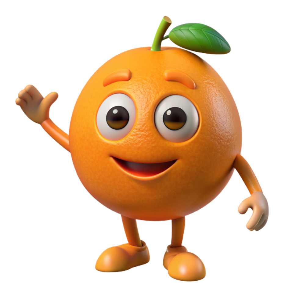 Orange Mascot 3d Image png